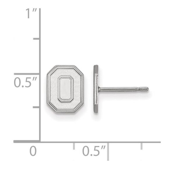 14k White Gold Ohio State University XS (Tiny) Post Earrings